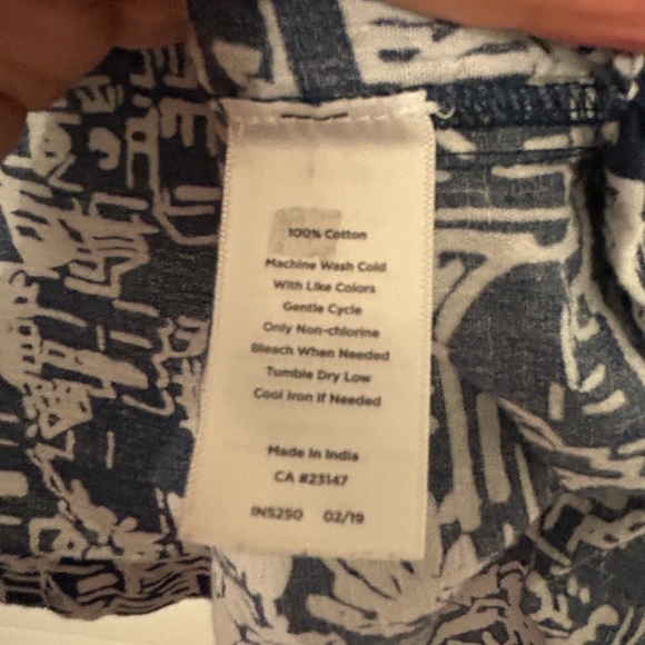 Talbots Navy and White Printed Shirt - Picture 4 of 4